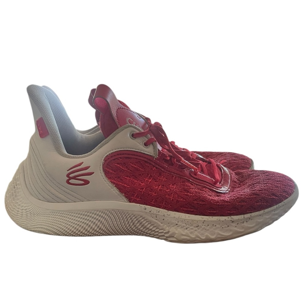 Under Armour Curry Flow 9 Men’s Shoes Red and White Basketball Sneaker Size 14